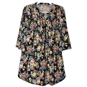 Serengeti Women's 3/4 Sleeve Floral Shift Dress Multicolor Size Medium